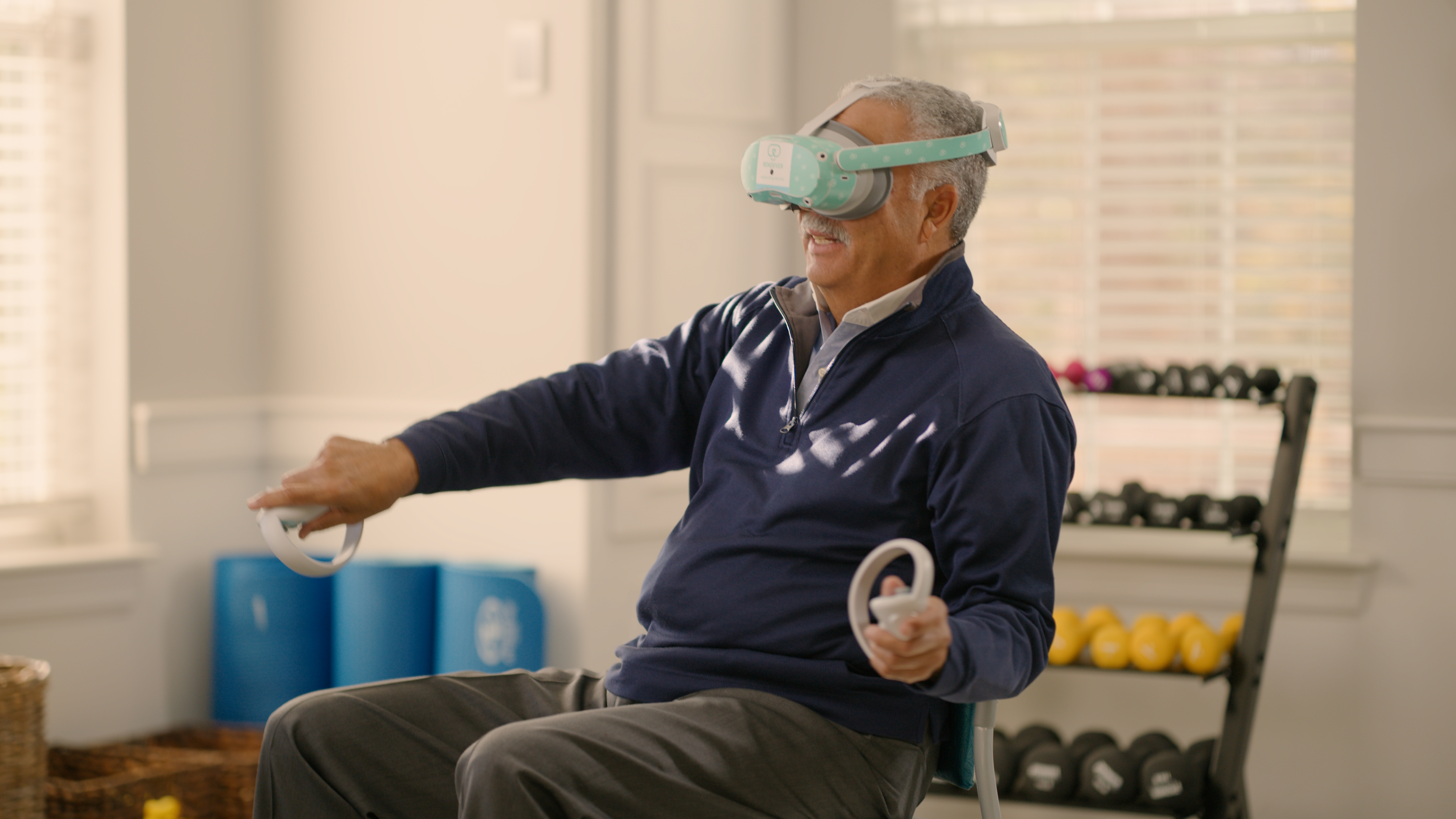 older man using rendever vr